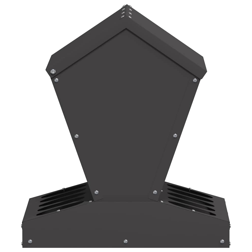 Hühnerfütterer Schwarz 40 x 40 x 45 cm Kaltgewalzter Stahl