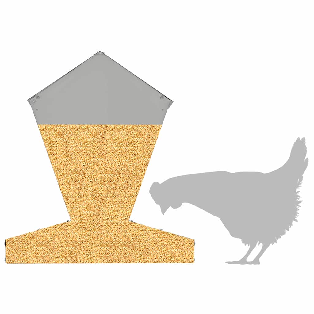 Hühnerfütterer Silber 40 x 40 x 45 cm Verzinkter Stahl