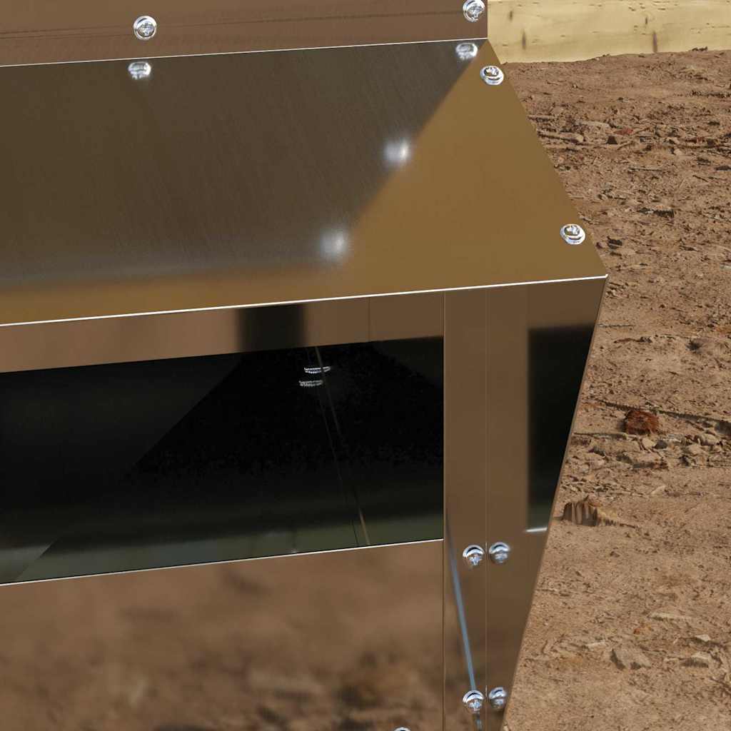 Hühnerfütterer Silber 35 x 30,5 x 43,5 cm Verzinkter Stahl