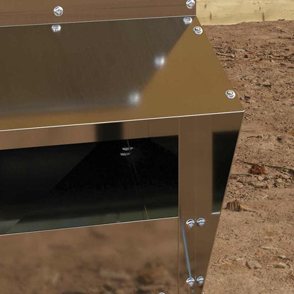 Hühnerfütterer Silber 35 x 30,5 x 43,5 cm Verzinkter Stahl