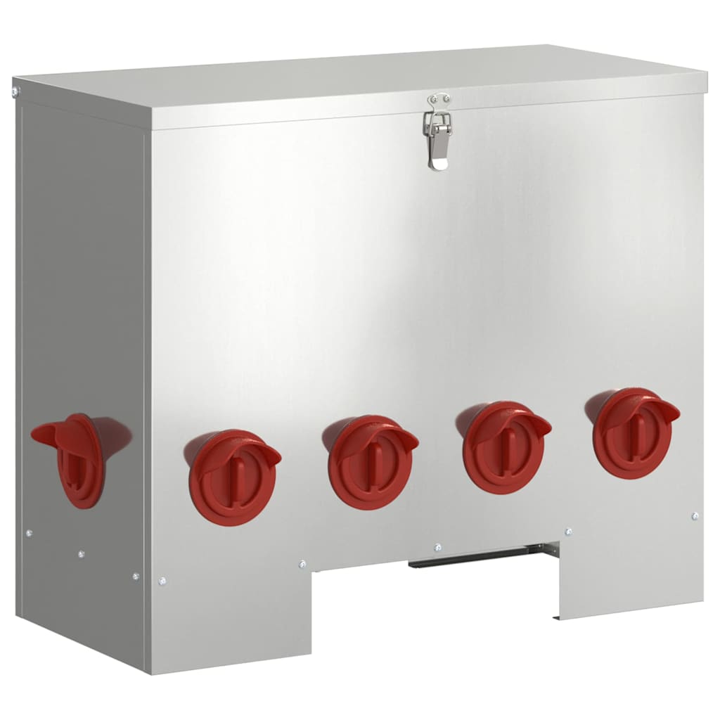 Hühnerfütterer 2 pcs Silber 60,5 x 29 x 51 cm Verzinkter Stahl