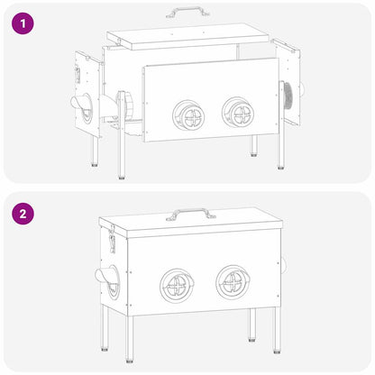 Hühnerfütterer 2 pcs Schwarz 41,5 x 20,5 x 33 cm