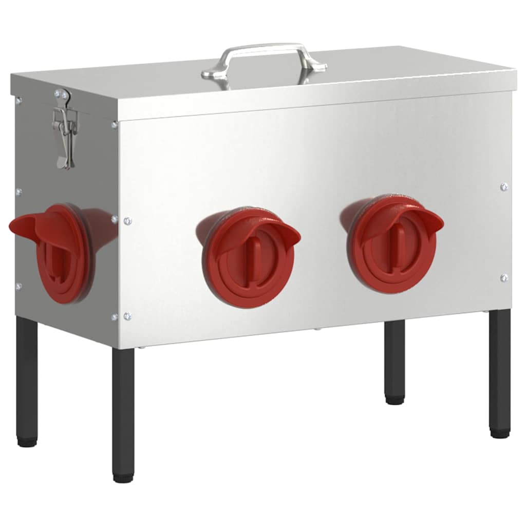 Hühnerfütterer 2 pcs Silber 41,5 x 20,5 x 33 cm