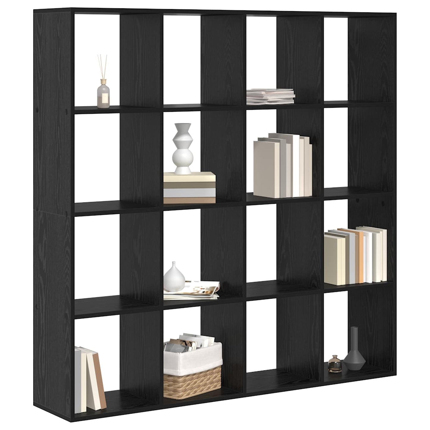 vidaXL Bücherregal Schwarz Eichen-Optik 137,5 x 29 x 137,5 cm