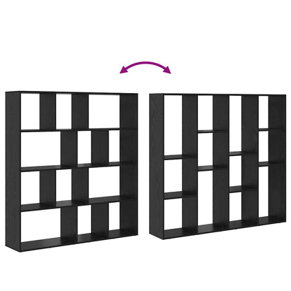 Bücherregal Schwarz Eichen-Optik 132 x 29 x 141,5 cm