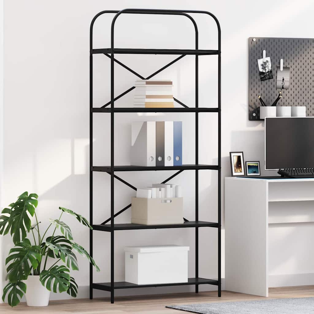 vidaXL Bibliothèque aspect chêne noir 80 x 30 x 183 cm Bois d'ingénierie