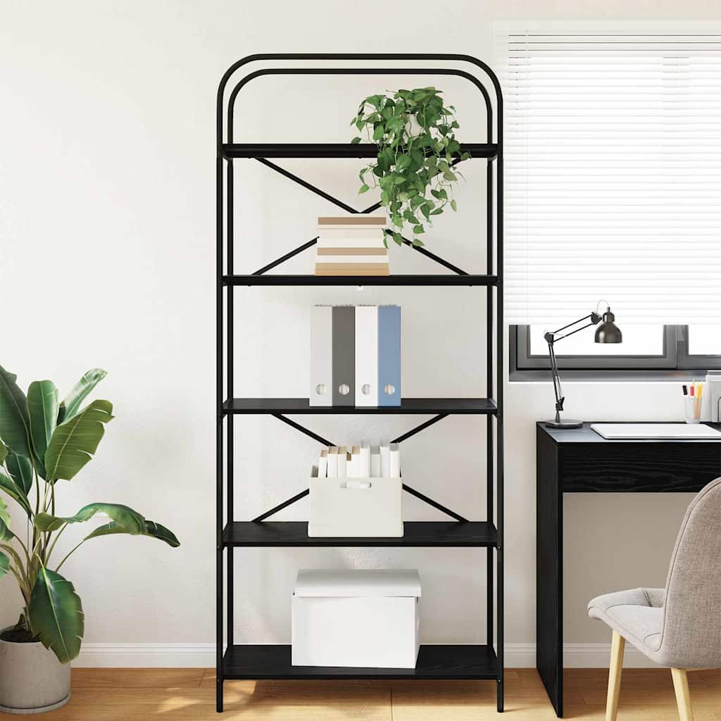 vidaXL Bibliothèque aspect chêne noir 80 x 30 x 183 cm Bois d'ingénierie