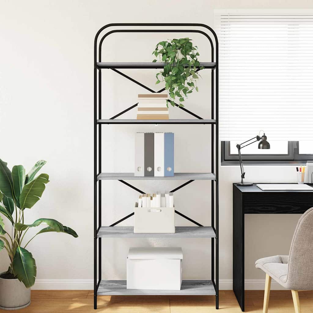 Bücherregal Graues Sonoma 80 x 30 x 183 cm Holzwerkstoff