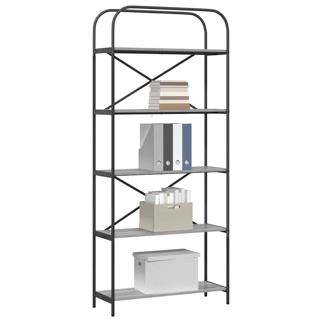 Bücherregal Graues Sonoma 80 x 30 x 183 cm Holzwerkstoff