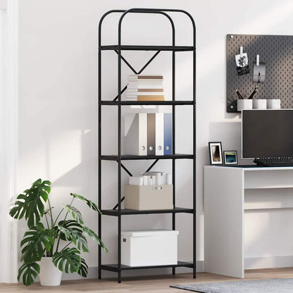 Bücherregal Schwarz Eichen-Optik 60 x 30 x 183 cm Holzwerkstoff