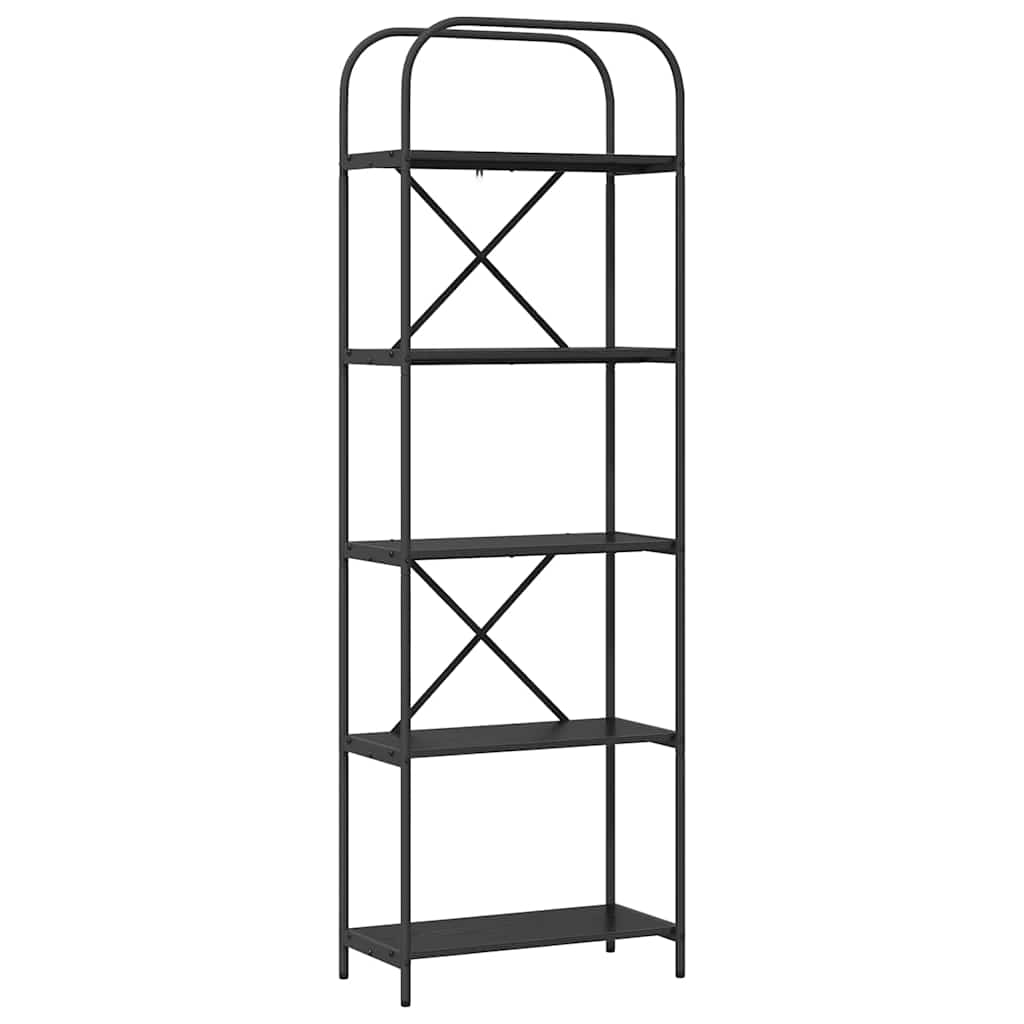 Bücherregal Schwarz Eichen-Optik 60 x 30 x 183 cm Holzwerkstoff