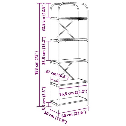 vidaXL Bücherregal Altholz 60 x 30 x 183 cm Holzwerkstoff