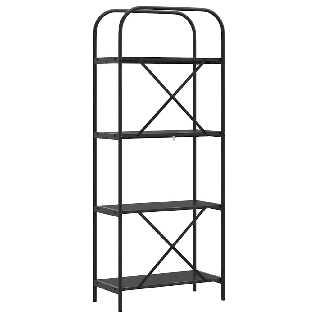 Bücherregal Schwarz Eichen-Optik 60 x 30 x 146 cm Holzwerkstoff