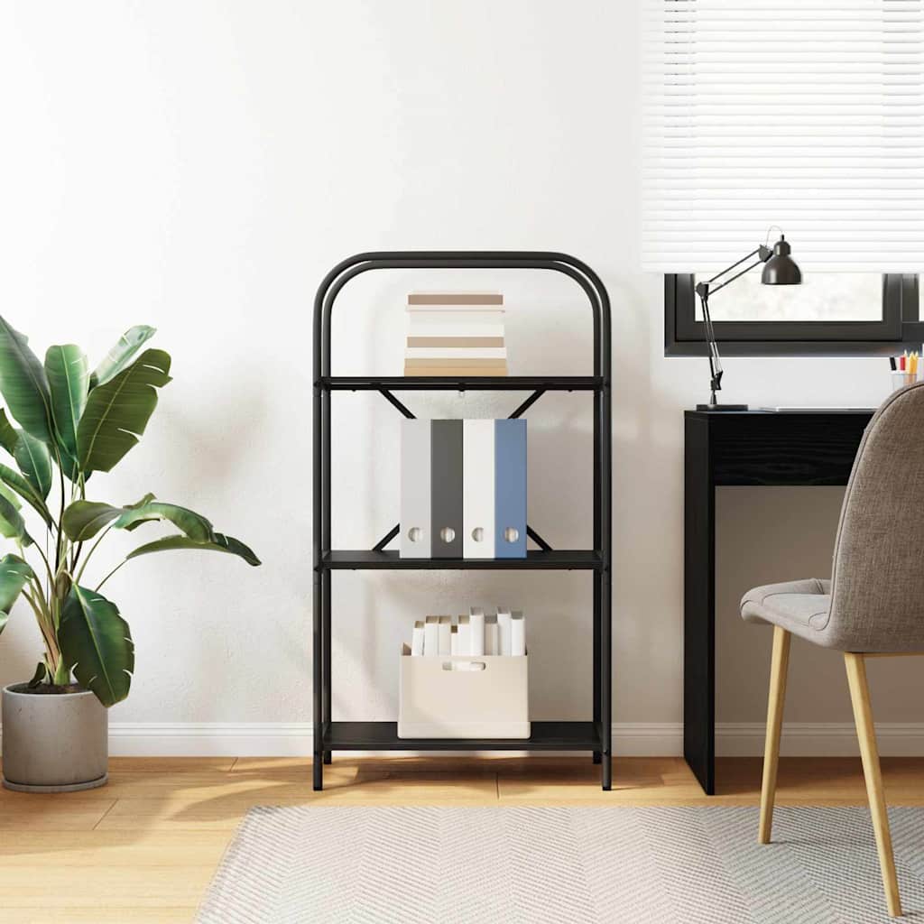 vidaXL Étagère à livres Noir effet chêne 60 x 30 x 109 cm Bois d'ingénierie