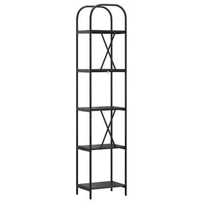 Bücherregal Schwarz Eichen-Optik 40 x 30 x 183 cm Holzwerkstoff