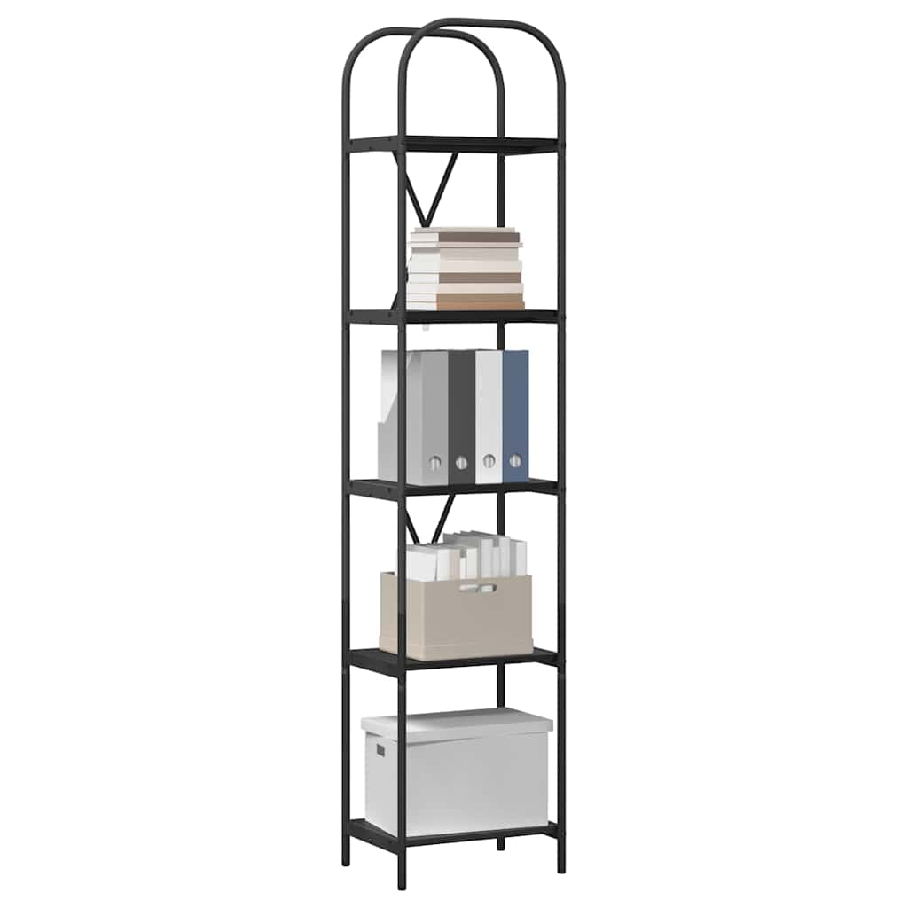 Bücherregal Schwarz Eichen-Optik 40 x 30 x 183 cm Holzwerkstoff