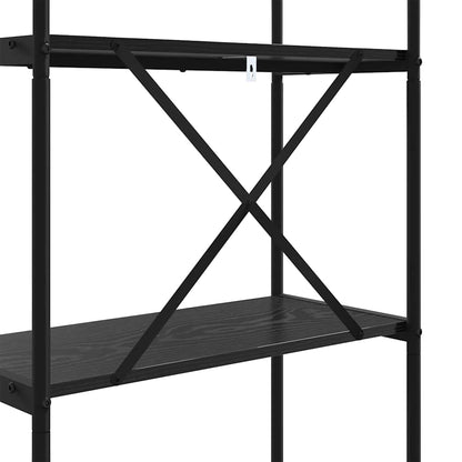 Bücherregal Schwarz Eichen-Optik 80 x 30 x 183 cm Holzwerkstoff