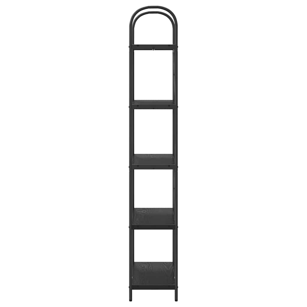 Bücherregal Schwarz Eichen-Optik 80 x 30 x 183 cm Holzwerkstoff