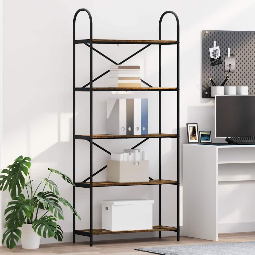 vidaXL Bücherregal Geräucherte Eiche 80 x 30 x 183 cm Holzwerkstoff