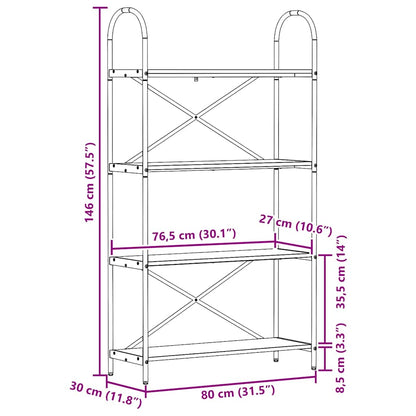 vidaXL Bücherregal Altholz 80 x 30 x 146 cm Holzwerkstoff