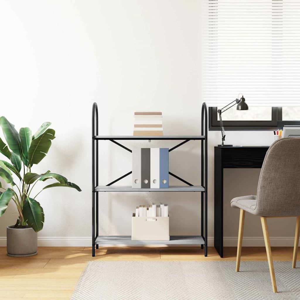 vidaXL Bücherregal Graues Sonoma 80 x 30 x 109 cm Holzwerkstoff