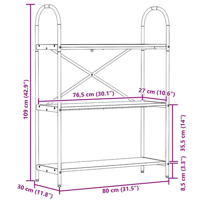 vidaXL Bücherregal Graues Sonoma 80 x 30 x 109 cm Holzwerkstoff
