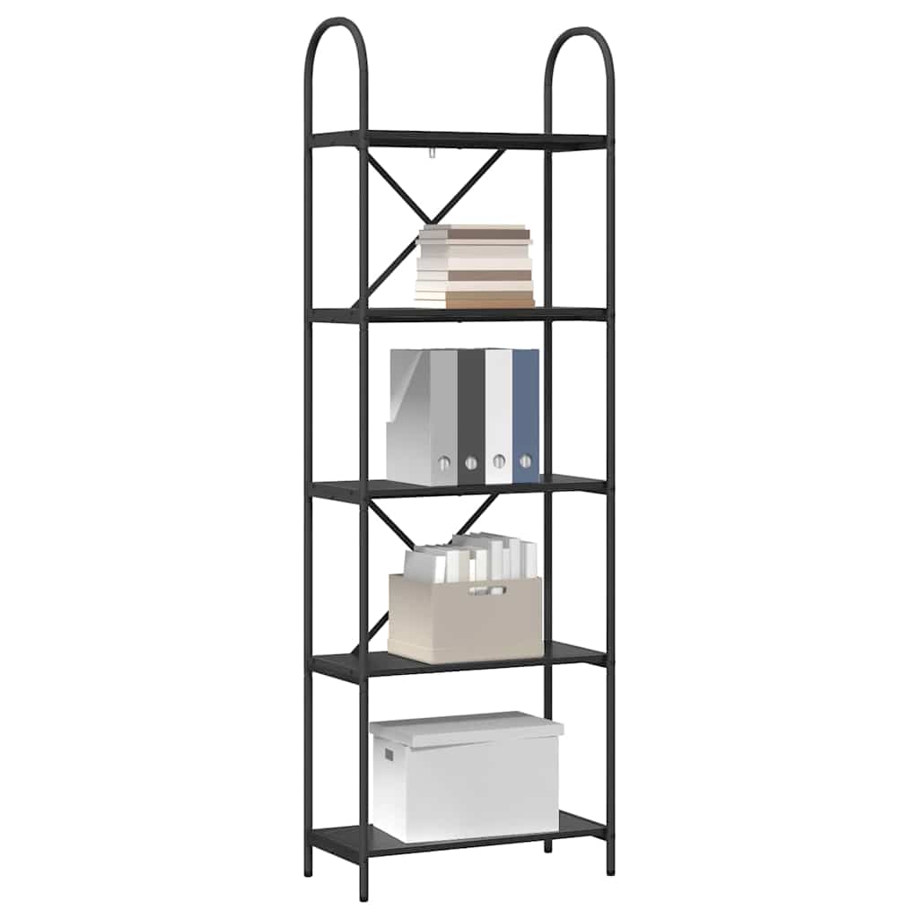vidaXL Bücherregal Schwarz Eichen-Optik 60 x 30 x 183 cm Holzwerkstoff