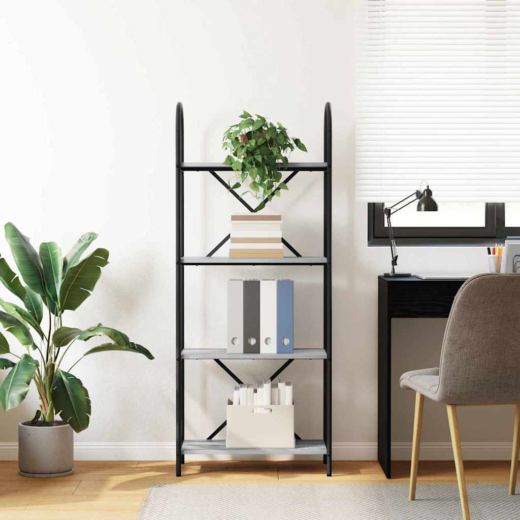 vidaXL Bücherregal Graues Sonoma 60 x 30 x 146 cm Holzwerkstoff