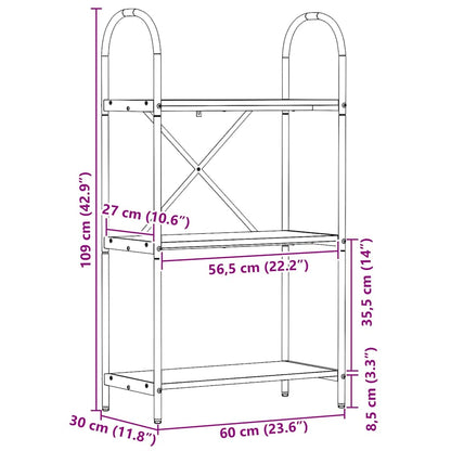 vidaXL Bücherregal Geräucherte Eiche 60 x 30 x 109 cm Holzwerkstoff