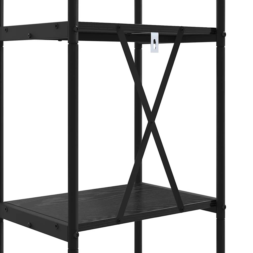vidaXL Bücherregal Schwarz Eichen-Optik 40 x 30 x 183 cm Holzwerkstoff