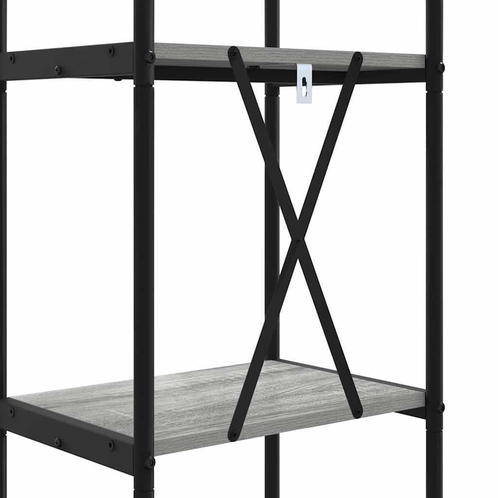 vidaXL Bücherregal Graues Sonoma 40 x 30 x 183 cm Holzwerkstoff