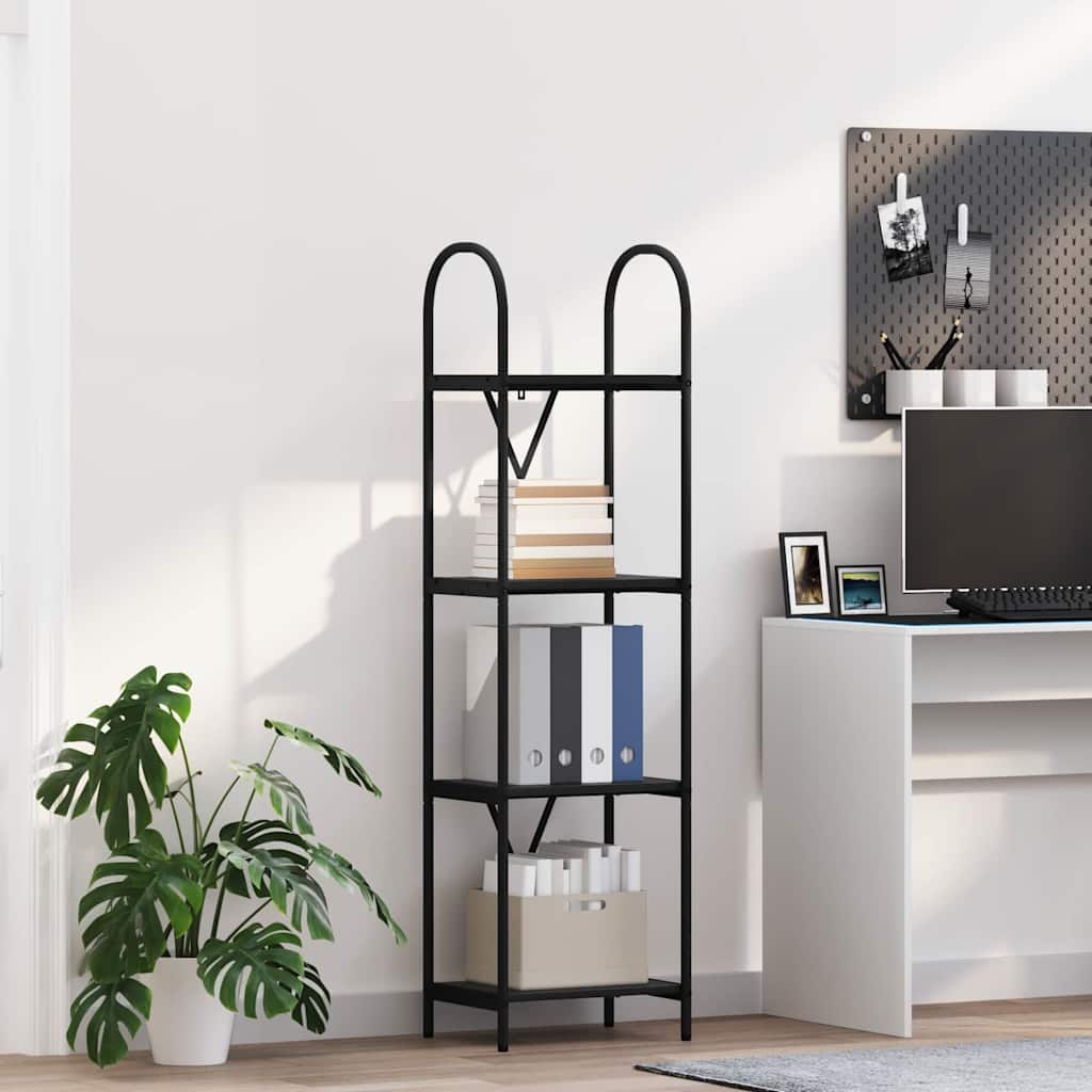 Bücherregal Schwarz Eichen-Optik 40 x 30 x 146 cm Holzwerkstoff