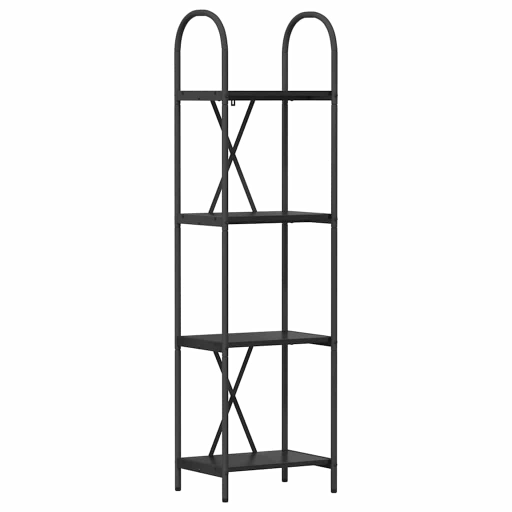 Bücherregal Schwarz Eichen-Optik 40 x 30 x 146 cm Holzwerkstoff