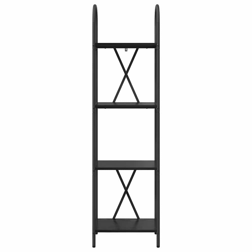 Bücherregal Schwarz Eichen-Optik 40 x 30 x 146 cm Holzwerkstoff