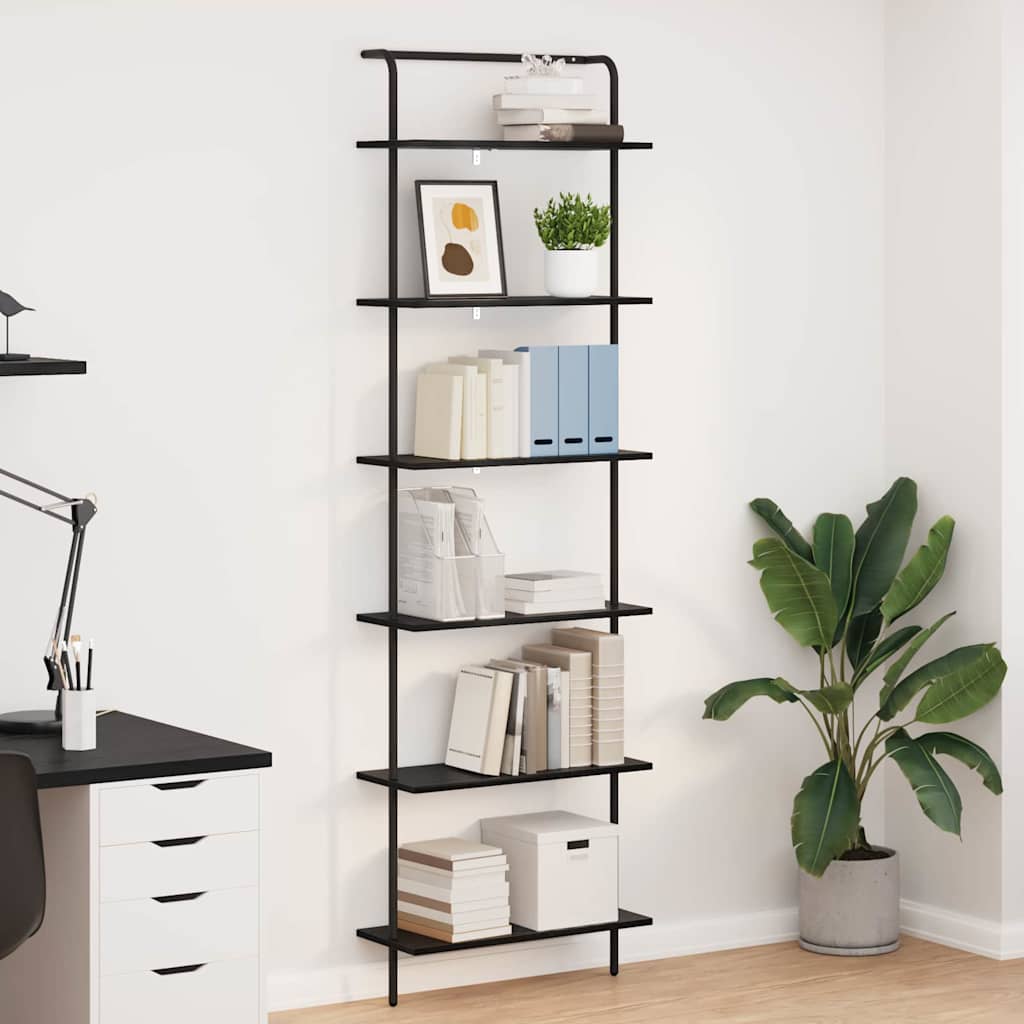 vidaXL Bücherregal Schwarz Eichen-Optik 60 x 24 x 203 cm Holzwerkstoff