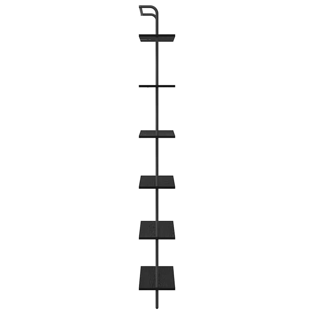 vidaXL Bücherregal Schwarz Eichen-Optik 60 x 24 x 203 cm Holzwerkstoff