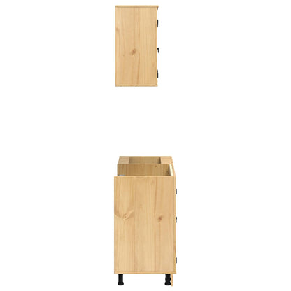 vidaXL Armoire avec étagère SKI 4 pcs Marron miel Bois de pin massif