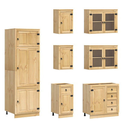 vidaXL Armoire avec étagère SKI 14 pcs Bois de pin massif marron miel