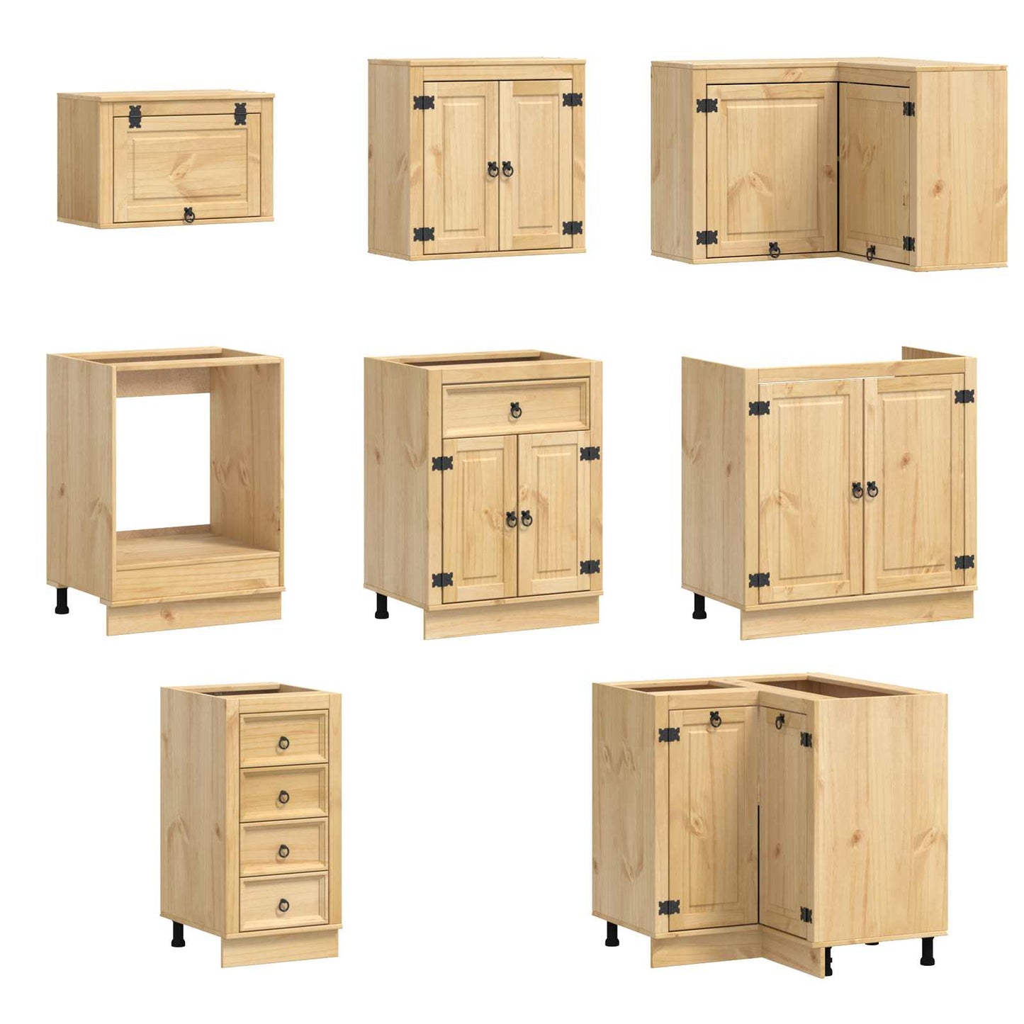 vidaXL Armoire avec étagère SKI 14 pcs Bois de pin massif marron miel