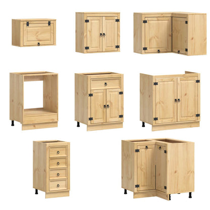 vidaXL Armoire avec étagère SKI 14 pcs Bois de pin massif marron miel