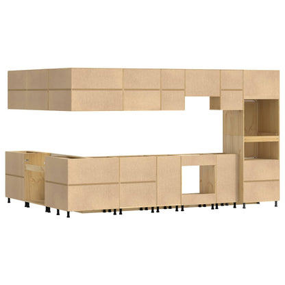 vidaXL Armoire avec étagère SKI 14 pcs Bois de pin massif marron miel