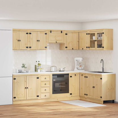 vidaXL Armoire avec étagère SKI 10 pcs Marron miel Bois de pin massif