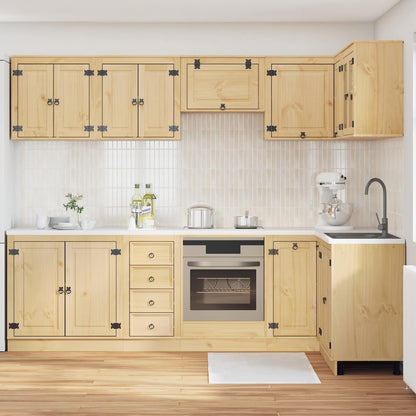 vidaXL Armoire avec étagère SKI 10 pcs Marron miel Bois de pin massif