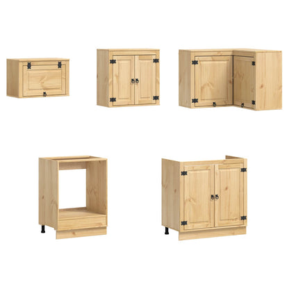 vidaXL Armoire avec étagère SKI 10 pcs Marron miel Bois de pin massif
