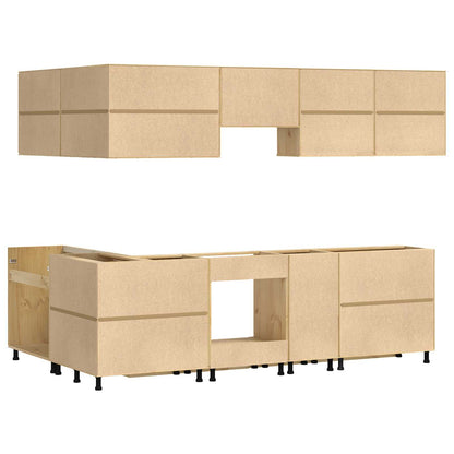 vidaXL Armoire avec étagère SKI 10 pcs Marron miel Bois de pin massif