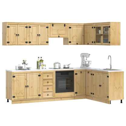 vidaXL Armoire avec étagère SKI 10 pcs Marron miel Bois de pin massif