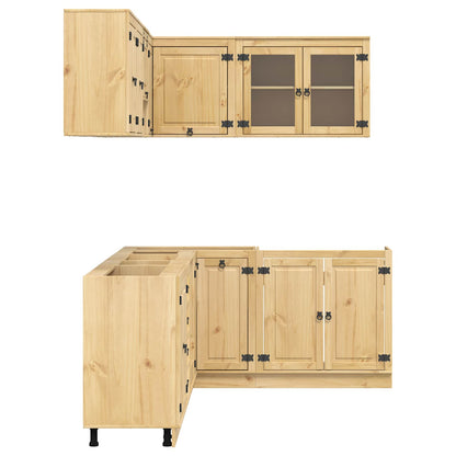 vidaXL Armoire avec étagère SKI 10 pcs Marron miel Bois de pin massif