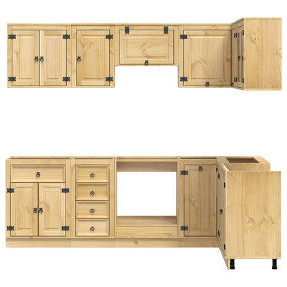 vidaXL Armoire avec étagère SKI 10 pcs Marron miel Bois de pin massif