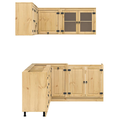 vidaXL Armoire avec étagère SKI 10 pcs Marron miel Bois de pin massif