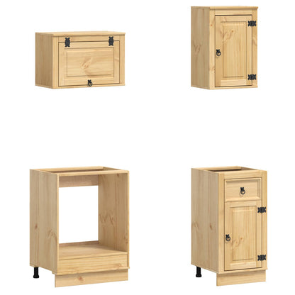 vidaXL Armoire avec étagère SKI 9 pcs Marron miel Bois de pin massif